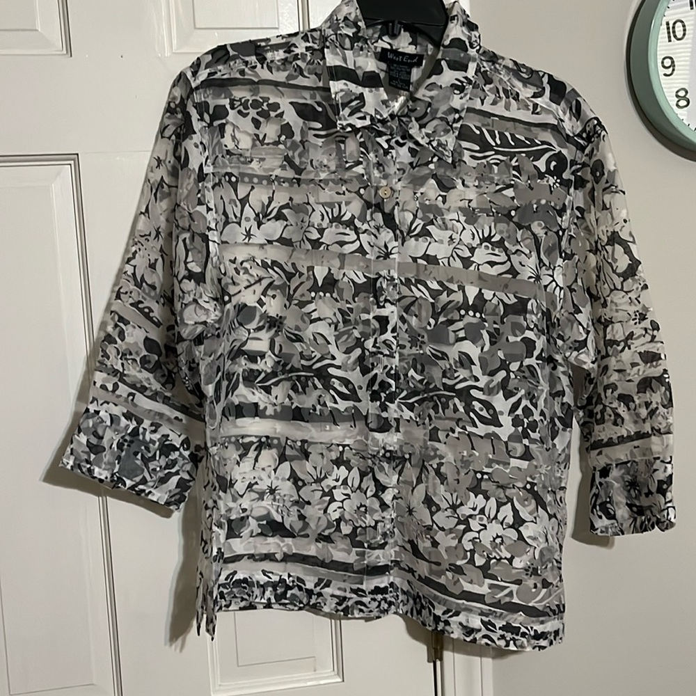 West end Gray sheer shirt
